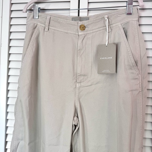 EVERLANE The Tencel Relaxed Chino Pant High Rise Beige Size 6 NEW - Picture 4 of 11